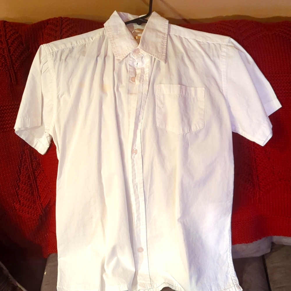 White Short Sleeve Button Up